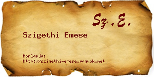 Szigethi Emese névjegykártya