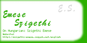 emese szigethi business card